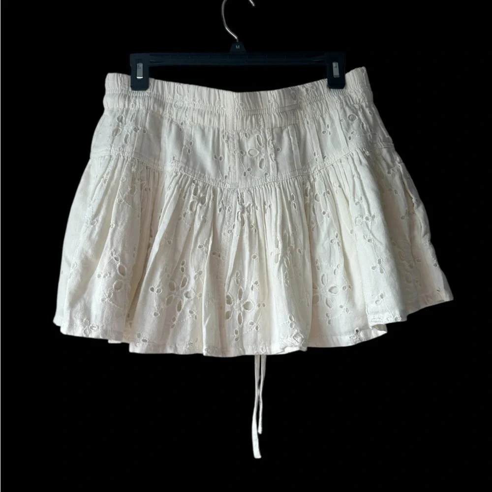 Free People Cream Mini Skirt